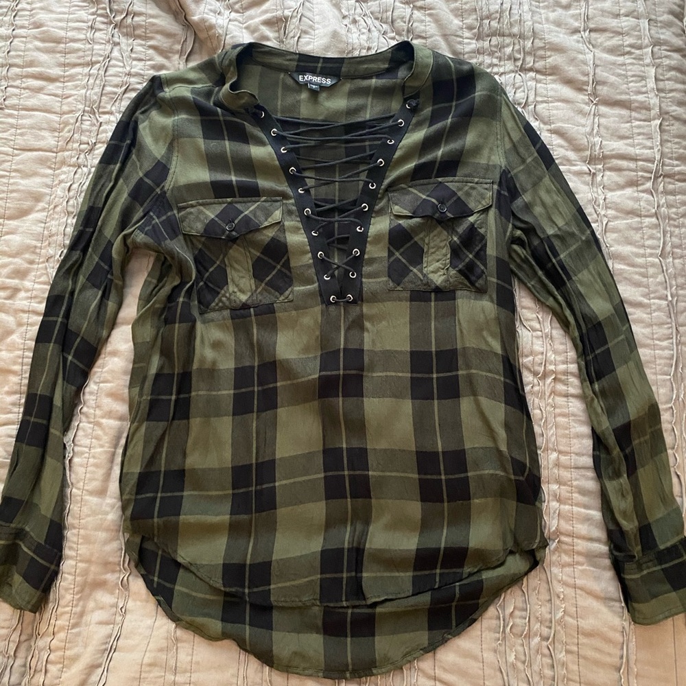 Express laced up flannel